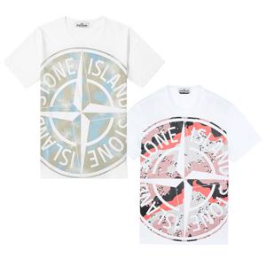 스톤아일랜드 카모 빅로고 반팔티셔츠 화이트 721523386 721523388