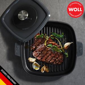 [WOLL] 아이언 무쇠주물 사각그릴 28cm (카본그레이) 뚜껑포함