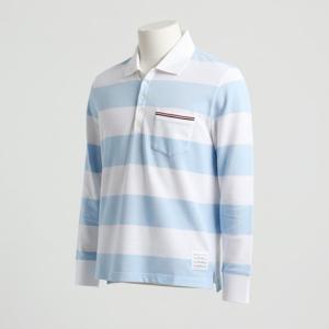 THOM BROWNE RWB 트리밍 럭비 스트라이프 긴팔 카라티 (MJP167A J0049 452)