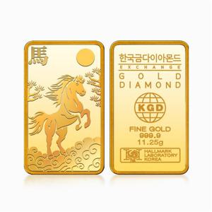 [한국금다이아몬드] 순금 병오년 말 골드바 24K 11.25g 999.9 금시세