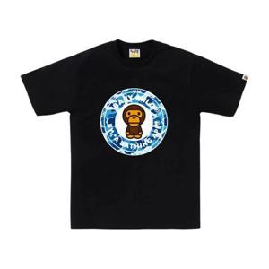 베이프 반팔 티셔츠 002TEL801003BK9 BLACK BLUE DOM