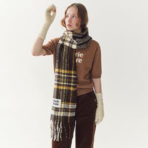 [마리끌레르][정가59,000]볼드 체크 믹스 머플러(MAFDSC18NBR)