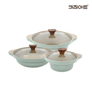 키친아트 와이즈 IH인덕션 세라믹코팅 냄비세트 3종F 양16+양24+전24