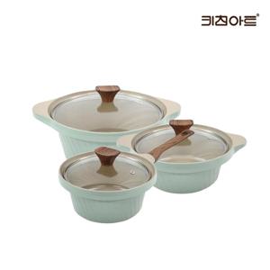 키친아트 와이즈 IH인덕션 세라믹코팅 냄비세트 3종G 편18+양20+양24