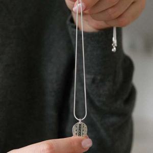 바이데이지 마카사이트 라운드 실버 목걸이 Bn0615