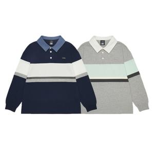 [무료반품][내셔널지오그래픽키즈]K261UTS930 컬러 블럭 카라 긴팔 티셔츠 2종택1