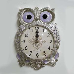 체리 부엉이 무소음 벽시계 실버 인테리어 벽시계 무소음 부엉이 체리부엉이