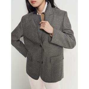 [빈폴레이디스] 헤링본 울재킷  그레이 (BF6111C043)