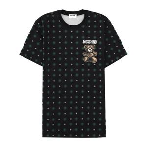 모스키노 로고 그래픽 크루넥 반팔 티셔츠 07190241 2555