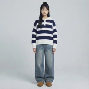 [행텐 틴즈]행텐틴즈 여아 커팅 라인 와이드 데님팬츠_254(14560-155-206-10)