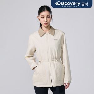 [디스커버리] 여성 카라형 퀼팅 미드 패딩자켓 (D/IVORY) DWPD4E061-IVD