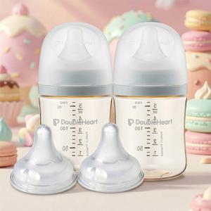 더블하트 모유실감 모먼트 새벽그레이 160ml 트윈팩세트(젖병2개+젖꼭지2입)
