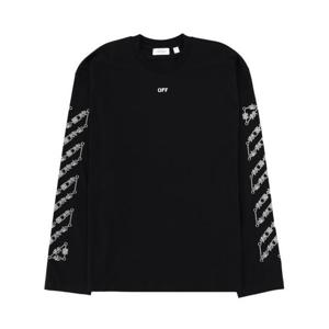 오프화이트 긴팔 티셔츠 44MAB09C S26J001001 BLACK