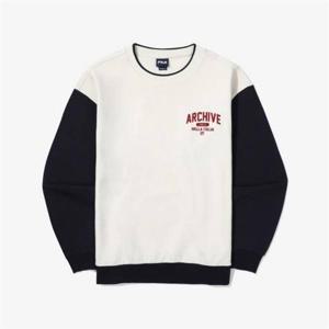 휠라 면혼방 컬러블럭 맨투맨 FS2POG1108X_IVY 281668