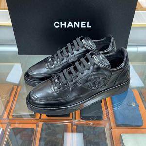 샤넬 샤포스 카프스킨 남성 스니커즈 블랙 G46734
