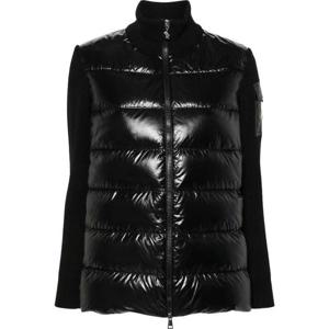 24FW 몽클레어 로고 패치 블랙 여성 패딩 가디건 J2093 9B00013 M1131 999