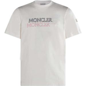 25FW 몽클레어 로고 패치 화이트 반팔 티셔츠 K2091 8C00055 89AZ9 034