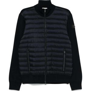 25SS 몽클레어 로고 패치 네이비 패딩 가디건 K1091 9B00020 V9100 781