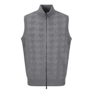 [세인트앤드류스]남성 하운드투스 체크 조직감 집업 베스트 811E1SWA02