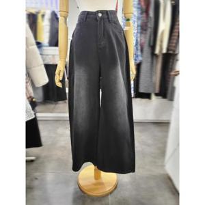 밸리걸 세이브존01 봄 워싱 블랙 와이드 데님 팬츠 617230