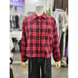 밸리걸 세이브존01 체크 박시 세미크롭 셔츠 610131-1