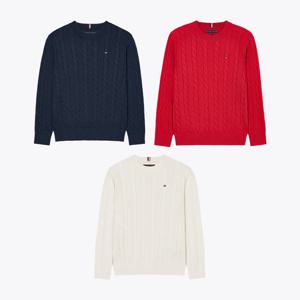 [공식][타미힐피거] 코튼 케이블 스웨터 3종 택1 (T42F6WWO020BT1)