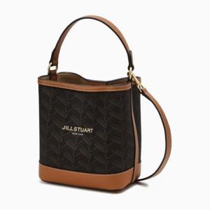 [질스튜어트] 브라운 로젤라칠링 패턴 가죽 콤비 버킷백 S JABA5F356W2