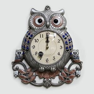 대형 부엉이대 주석 무소음 벽시계 벽걸이 개업선물