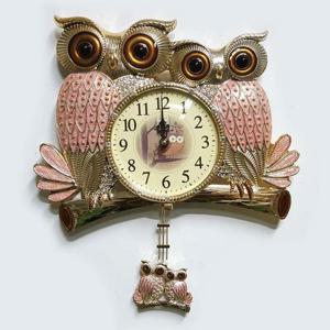 커플부엉이 핑크 무소음 벽시계 벽걸이 집들이 선물