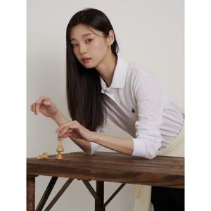 [빈폴레이디스] 피케 긴소매 폴로 티셔츠  화이트 (BF6241C911)