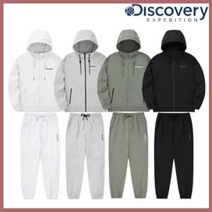 [백화점]디스커버리 24FW 이월/할인 세미오버핏 남성 니트 에센셜 트레이닝 후드집업 자켓/조거팬츠 트레이닝 세트 DMTR27044,DMTP27044-GSAN