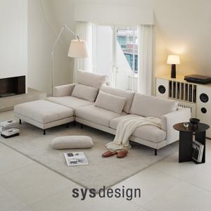 [NEW][시스디자인] 누보 리프트 기능 4인 패브릭 소파 + 스툴