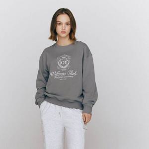 [지오다노]우먼 여 자수 프린트 그래픽 오버핏 맨투맨 325510