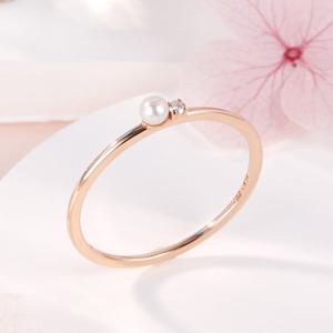 [비앤비골드] 14K 진주볼 1.5mm 랩그로운 다이아몬드 반지 NPR42382