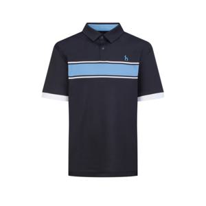 헤지스골프  BEST  네이비 남성 컬러배색 반팔 카라 티셔츠(HUTS6B351N5)