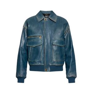 26 SS 베르사체 램레더 롱슬리브 데님 재킷 1UO60 10217531A16056