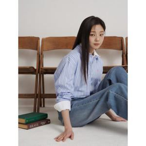 [빈폴레이디스] 멀티 스트라이프 오버핏 셔츠  블루 (BF6264C02P)
