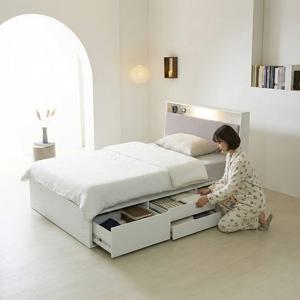 파로마 아벨라 호텔식 LED 멀티수납 침대프레임 SS + 40T 독립스