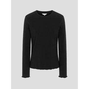 [빈폴레이디스] 러플 디테일 라운드 티셔츠  블랙 (BF6241C905)