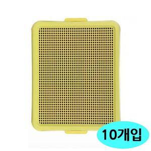 위생용품 노랑 그물망 강아지 토일렛 10개입 라온 1박스 배변판