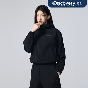 [디스커버리] 여성 스트레치 우븐 트레이닝 크롭 후드 자켓 (BLACK) DWTR43061-BKS