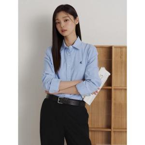 [빈폴레이디스] [Essential] 옥스퍼드 솔리드 레귤러핏 셔츠  블루 (BF6264E10P)