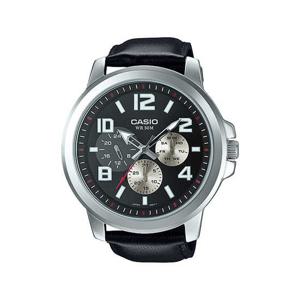 카시오 MTP-X300L-1A 빅사이즈 아날로그 남성 가죽 시계 드레스 워치