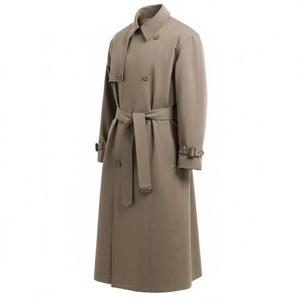 AURALEE WOOL CAVARLY TWILL LAMINATE TRENCH COAT OLIVE BROWN (A24AC01YG) (울 캐벌리 트윌 라미네이트 코트)