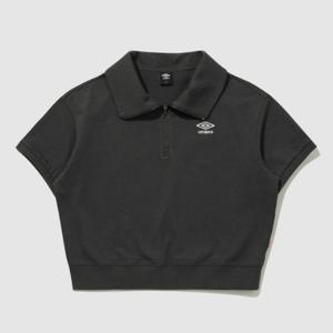 엄브로반팔티 PQA UQ222CFS41-DCH 우먼스 반팔 카라 맨투맨 / DARK CHARCOAL