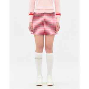 헤지스 골프 여성 26SS 레드 여성 스트라이프 져지 쇼츠 HWPA6A213R2