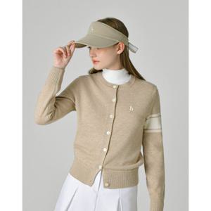 헤지스 골프 여성 25FW ONLINE EXCLUSIVE베이지 여성 클래식 라인 포인트 울 가디건 HWSW5D902I1
