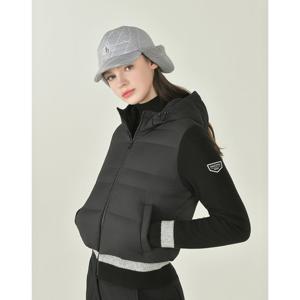 헤지스 골프 여성 25FW ONLINE EXCLUSIVE 블랙 여성 하이브리드 구스 다운 점퍼 HWSW5D901BK