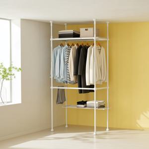 이지온 레몬 드레스룸 더블 행거 EDL-407W2 튼튼한 고정식 시스템 옷걸이 행거