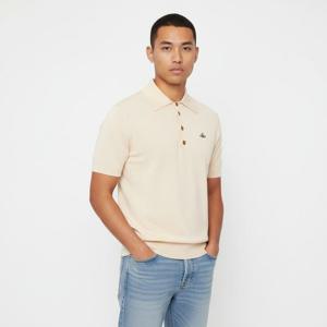 비비안웨스트우드 ORB 립트 코튼 카라 반팔 남성 PK니트 3803001L Y000U A408